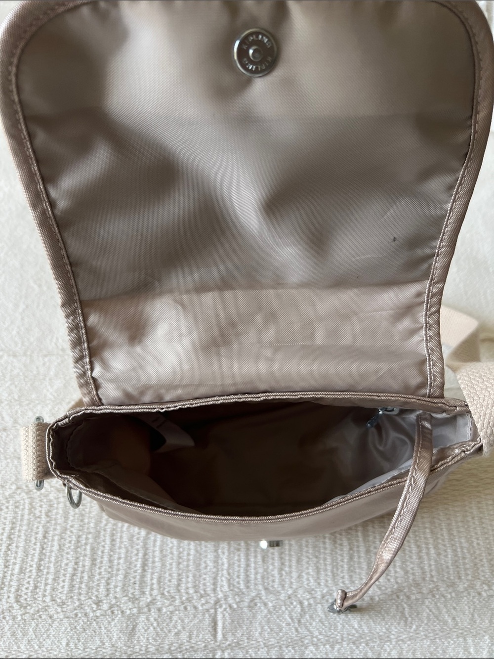 Kipling Metallic Taupe Crossbody Bag with Front Zip Pocket - Picture 3 of 13